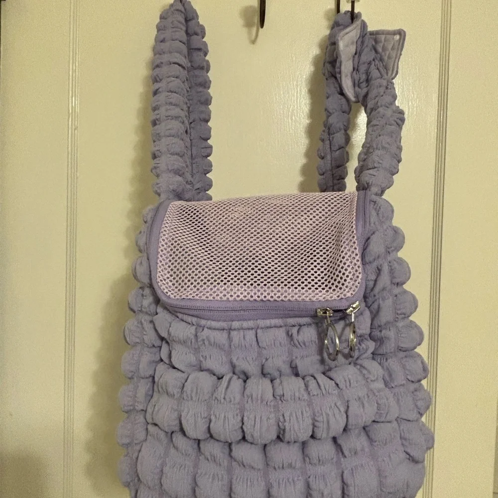 Lavender Quilted Pet Carrier Bag
